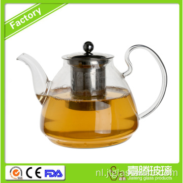 Handgemaakte theepot van borosilicaatglas om thee te zetten